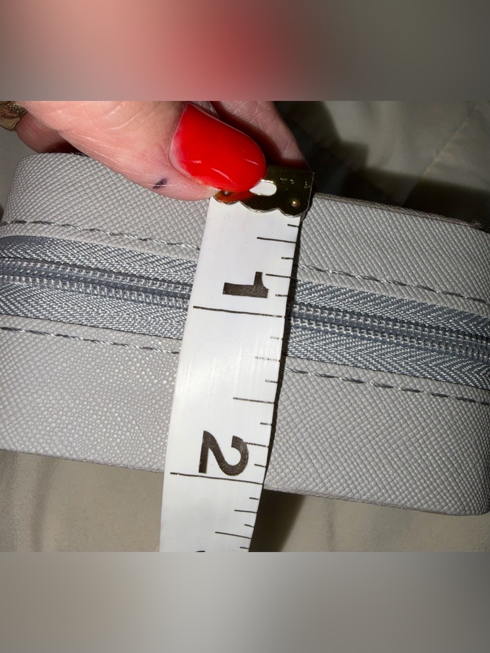 Compact gray Jewelry Organizer Case with Ring Rolls and Compartments - Picture 4 of 4